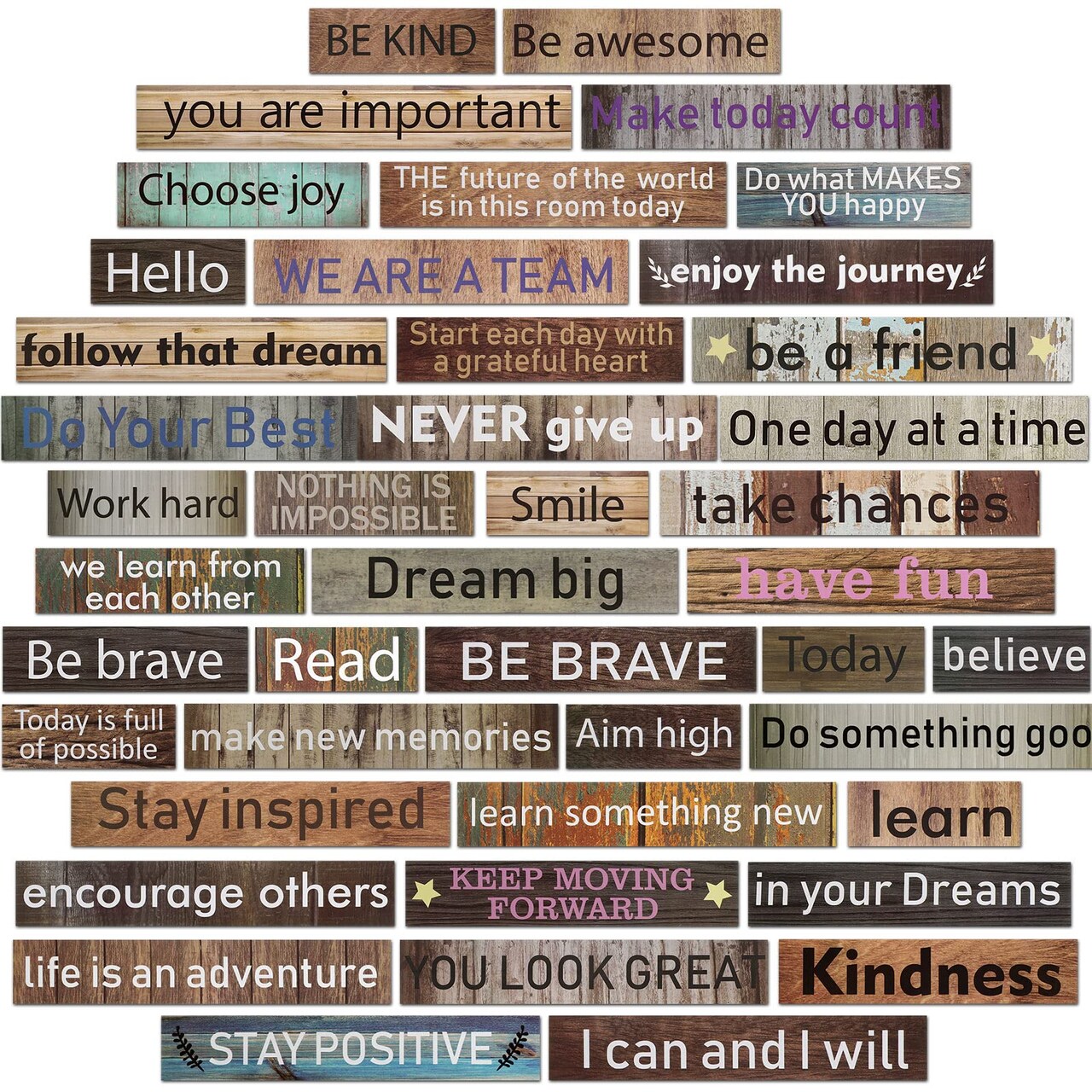 Hotop 42 Pcs Growth Mindset Inspirational Posters Banners Motivational Posters for Classroom Bulletin Board Decor Home Sweet Classroom Motivational Gallery Teacher Door Signs (Farmhouse Style)